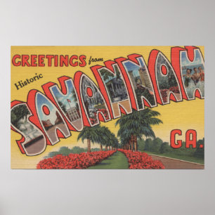 Savannah, Georgia (Historic) - Large Letter Poster