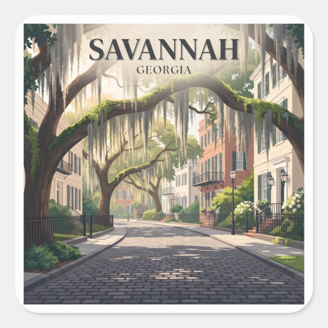 Savannah Georgia Keepsake Square Sticker (Front)