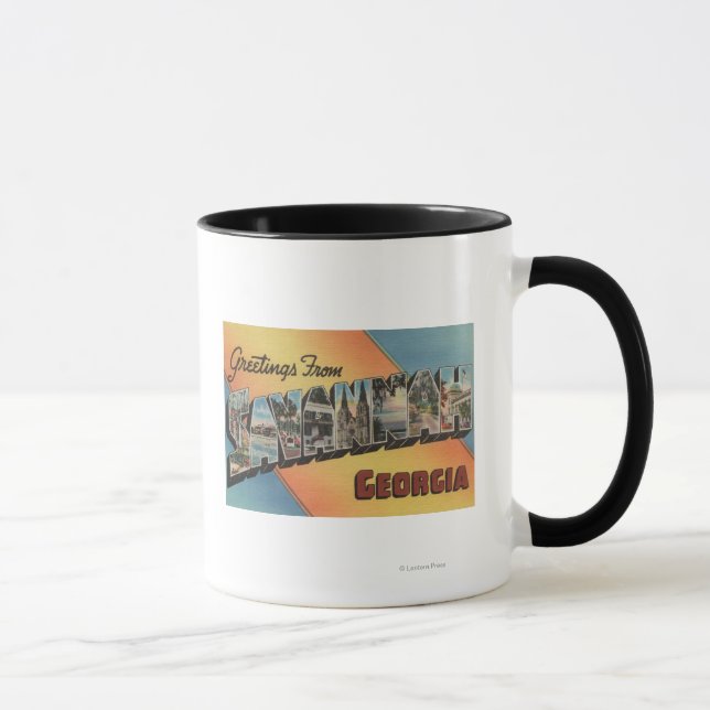 Savannah, Georgia - Large Letter Scenes Mug (Right)