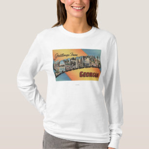 Savannah, Georgia - Large Letter Scenes T-Shirt