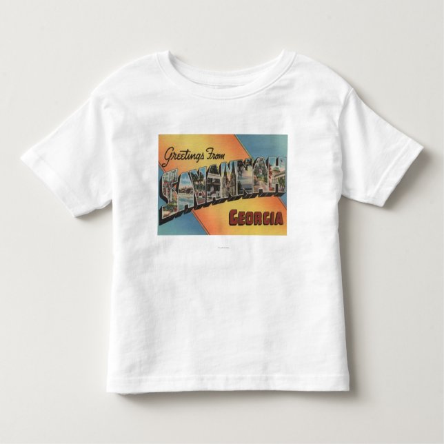 Savannah, Georgia - Large Letter Scenes Toddler T-Shirt (Front)