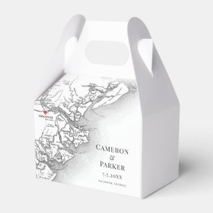 Savannah Georgia Map Elegant Black White Wedding  Favour Box
