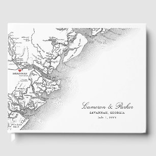 Savannah Georgia Map Elegant Wedding Guest Book
