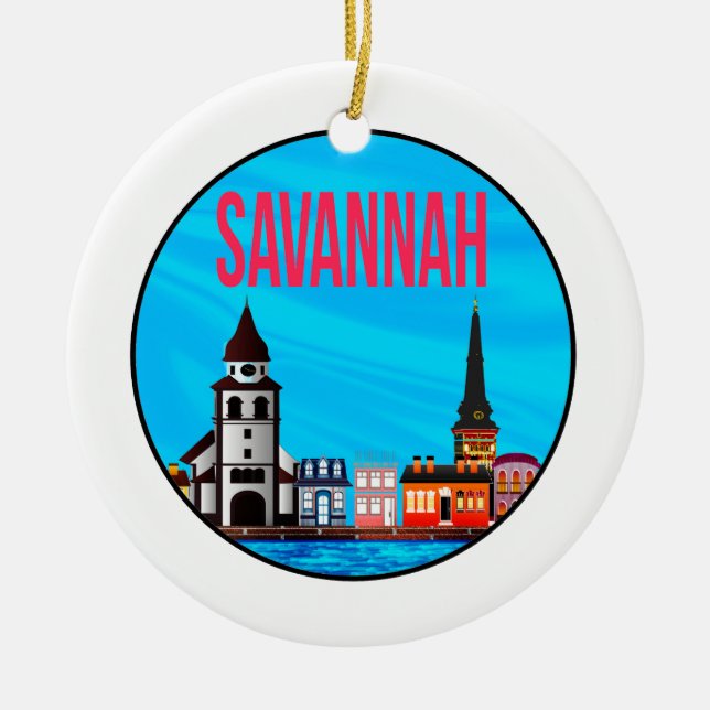 Savannah Georgia mindset Ceramic Tree Decoration (Front)