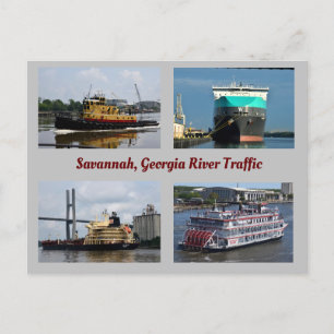 Savannah, Georgia shipping lane Holiday Postcard