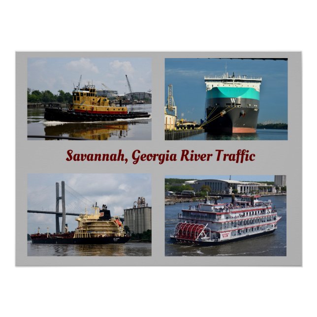 Savannah, Georgia shipping lane Poster (Front)