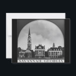 Savannah Georgia Skyline  | Savannah Cityscape Postcard<br><div class="desc">Bring the charm of Savannah, Georgia to your space with this elegant architectural skyline print. Featuring iconic historic buildings and classic Southern architecture, this design captures the timeless beauty of one of America’s most picturesque cities. Perfect for locals, visitors, and architecture lovers alike, this stylish print makes a great addition...</div>