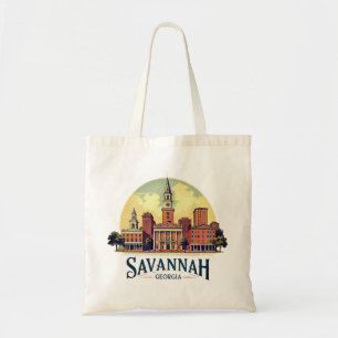 Savannah Georgia Skyline   Tote Bag