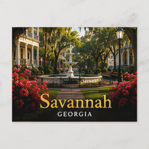 Savannah Georgia Spanish Moss & Historic Squares Postcard