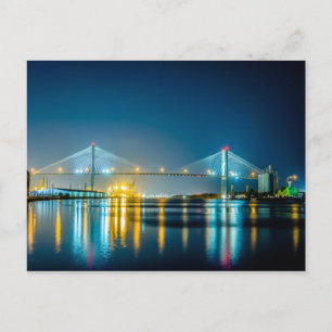 savannah georgia town usa waterfront evening river postcard