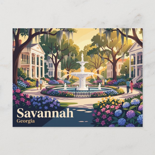 Savannah, Georgia, USA Postcard (Front)