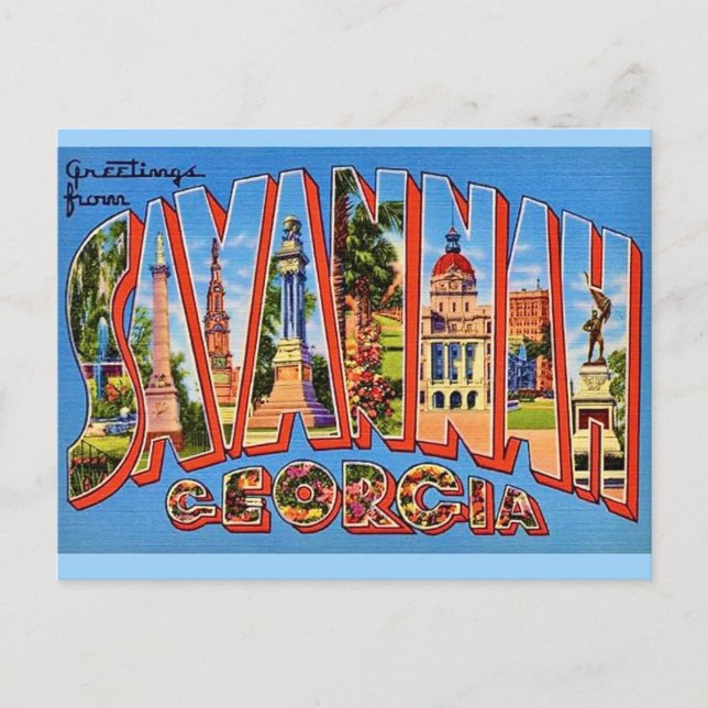 Savannah Georgia Vintage Postcard (Front)