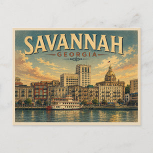 Savannah Georgia Vintage Travel Postcard