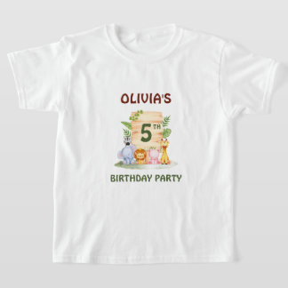 Savannah giraffe lion hippo zebra elephant  T-Shirt