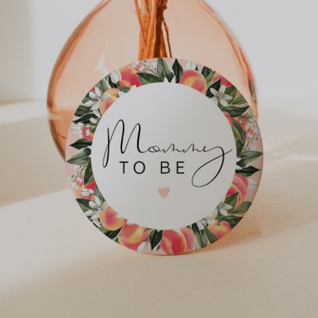 SAVANNAH Little Peach Baby Shower Mummy to Be 7.5 Cm Round Badge (Creator Uploaded)