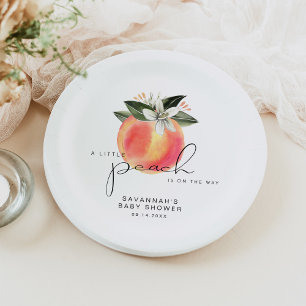 SAVANNAH Little Peach Baby Shower Paper Plate