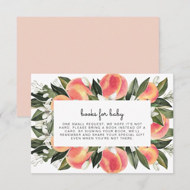 SAVANNAH Little Peach Books for Baby Shower Card (Front/Back)