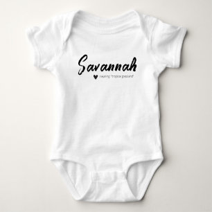Savannah Name Reveal Meaning Minimal Modern Black Baby Bodysuit