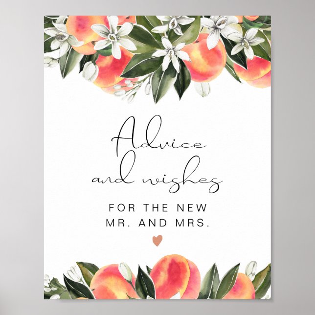 SAVANNAH Peach Advice and Wishes Sign (Front)