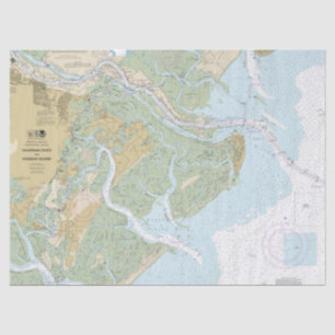 Savannah River and Wassaw Sound Nautical Chart Tissue Paper