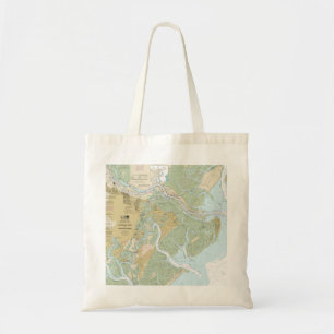 Savannah River and Wassaw Sound Nautical Chart Tote Bag