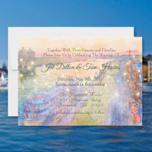 Savannah River Sunset Watercolor Wedding