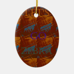 Savannah  Safari  Lets Go Zebra  Hakuna Matata mot Ceramic Tree Decoration