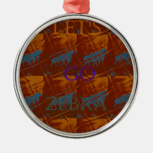 Savannah  Safari  Lets Go Zebra  Hakuna Matata mot Metal Tree Decoration