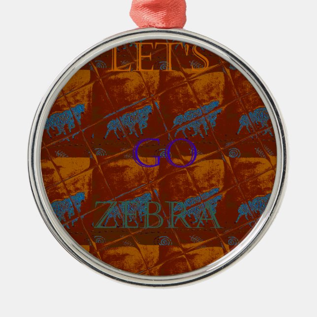 Savannah  Safari  Lets Go Zebra  Hakuna Matata mot Metal Tree Decoration (Front)