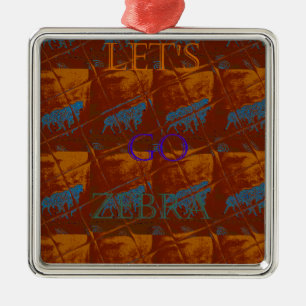 Savannah Safari Lets Go Zebra Hakuna Matata mot Metal Tree Decoration