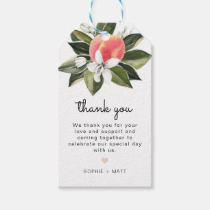 Savannah - Watercolor Peach White Floral Gift Tags
