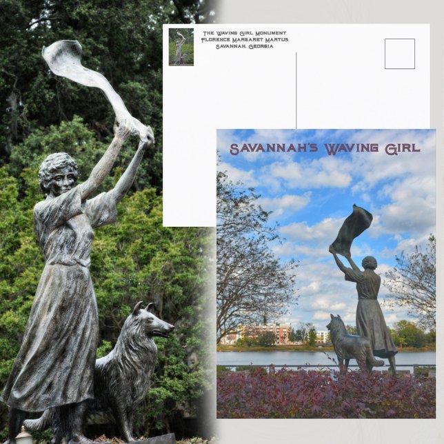 Savannah's Waving Girl Monument Photographic Postcard (Creator Uploaded)