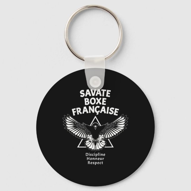 Savate French Kickboxing Eagle  Key Ring (Front)