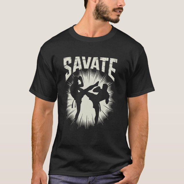 Savate Instructor French Martial Arts Kickboxing T-Shirt (Front)