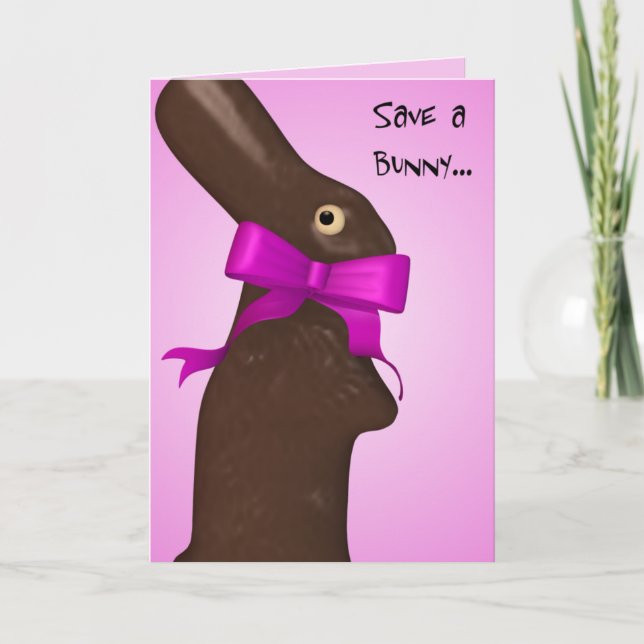 Save A Bunny Easter Holiday Card (Front)