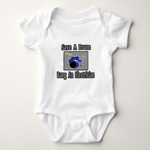 Save a Drum...Bang an Electrician Baby Bodysuit