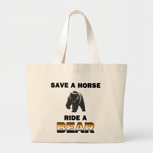 Save A Horse Large Tote Bag (Front)