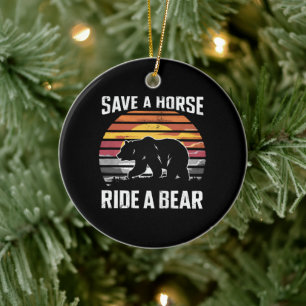 Save A Horse Ride A Bear Gay Pride Bear Community Ceramic Tree Decoration