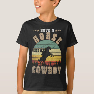 Save A Horse Ride A Cowboy Funny Horse Riding Men' T-Shirt
