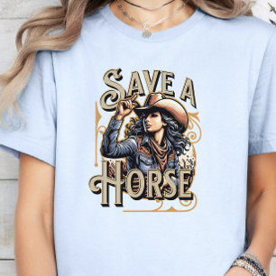 Save A Horse, Ride a Cowboy, Girl Boss Pink T-Shirt