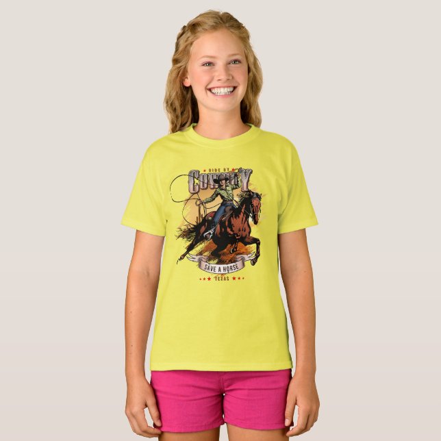Save A Horse; Ride A Cowboy | Kids T-Shirt (Front Full)
