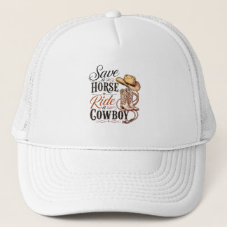 save a horse ride a cowboy trucker hat