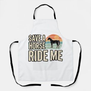 Save a Horse Ride Me Vintage Western Shirt Design_ Apron