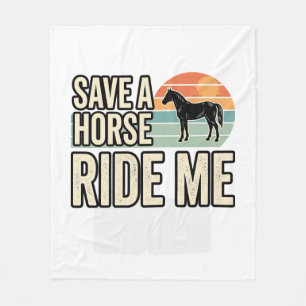 Save a Horse Ride Me Vintage Western Shirt Design_ Fleece Blanket