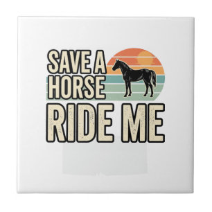 Save a Horse Ride Me Vintage Western Shirt Design_ Tile