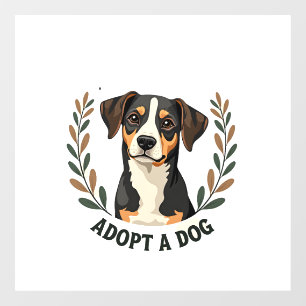 Save A Life Adopt a Dog Vintage Rescue Dog Illustr