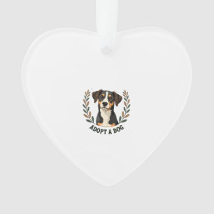 Save A Life Adopt a Dog Vintage Rescue Dog Illustr Ornament