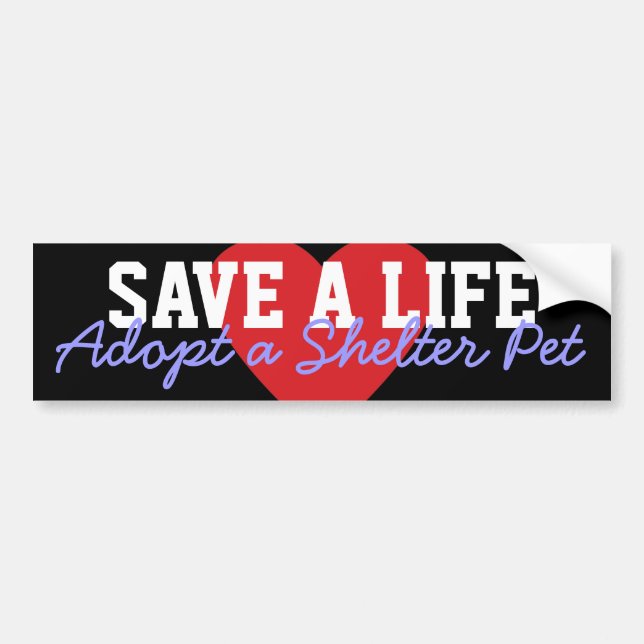 Save a Life-Adopt a Shelter Pet Bumper Sticker (Front)