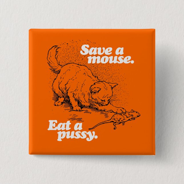SAVE A MOUSE - WHITE - (2).png 15 Cm Square Badge (Front)