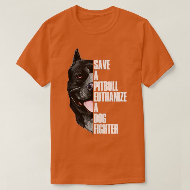 Save A Pitbull Euthanise A Dog Fighter Zip Hoodie T-Shirt (Design Front)